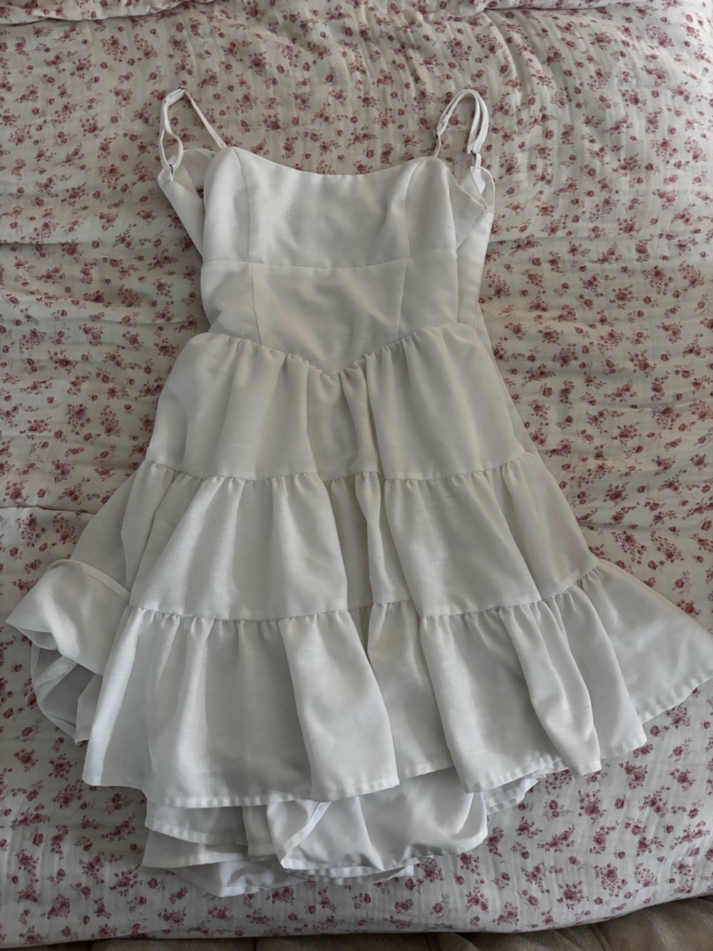 Altar'd State White Tiered Spaghetti-Strap Dress for Girls